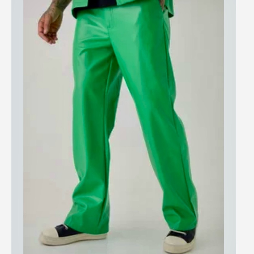 BoohooMAN Tall PU Relaxed Fit Pant